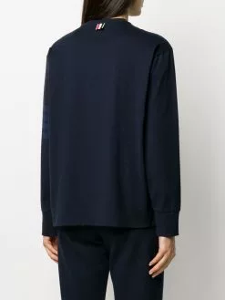 Thom Browne tonal 4-Bar long-sleeve rugby T-shirt