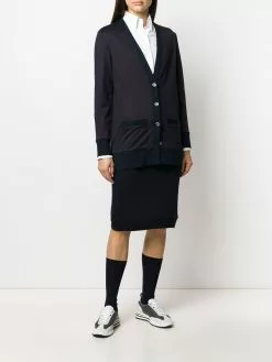 Thom Browne V-neck loopback jersey cardigan