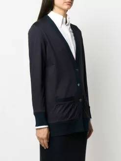 Thom Browne V-neck loopback jersey cardigan