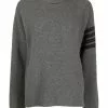 Thom Browne tonal 4-Bar roll neck jumper