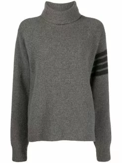 Thom Browne tonal 4-Bar roll neck jumper