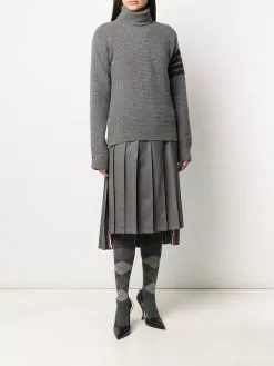 Thom Browne tonal 4-Bar roll neck jumper
