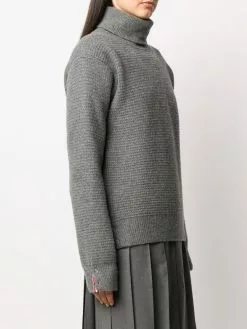 Thom Browne tonal 4-Bar roll neck jumper