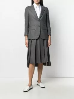 Thom Browne 4-Bar pleated flannel skirt