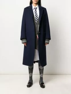 Thom Browne mini pleated skirt with yoke in super 120's twill