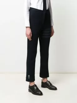 Thom Browne Tonal 4 Bar twill trousers slacks of women 9 Thom Browne tonal 4-Bar twill trousers