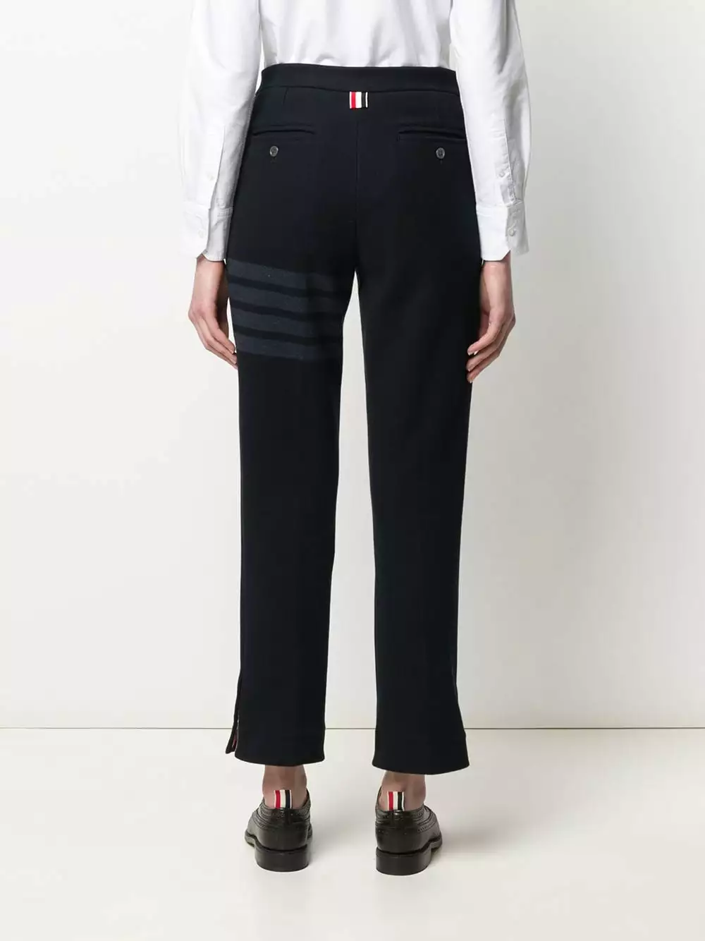 Thom Browne Tonal 4 Bar twill trousers slacks of women 4 Thom Browne tonal 4-Bar twill trousers