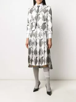 Thom Browne 4-Bar round collar Oxford shirt