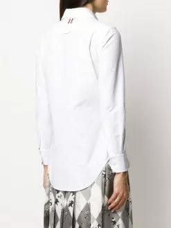 Thom Browne 4-Bar round collar Oxford shirt