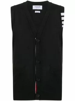 Thom Browne 4-Bar sleeveless V-neck cardigan