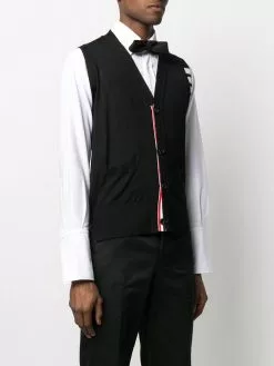 Thom Browne 4-Bar sleeveless V-neck cardigan