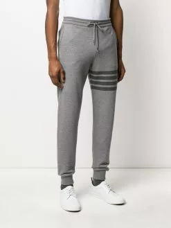 Thom Browne tonal 4-Bar loopback track pants