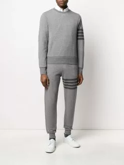 Thom Browne tonal 4-Bar loopback track pants