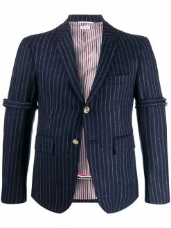 Thom Browne tonal chalk stripe armband jacket
