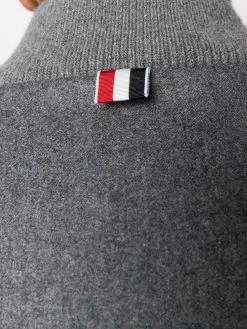 Thom Browne tonal 4-Bar flannel bomber jacket