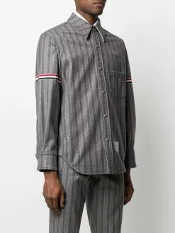 Thom Browne RWB armband snap-front shirt jacket