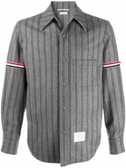 Thom Browne RWB armband snap-front shirt jacket