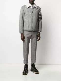 Thom Browne 4-Bar shearling lined flight jacket