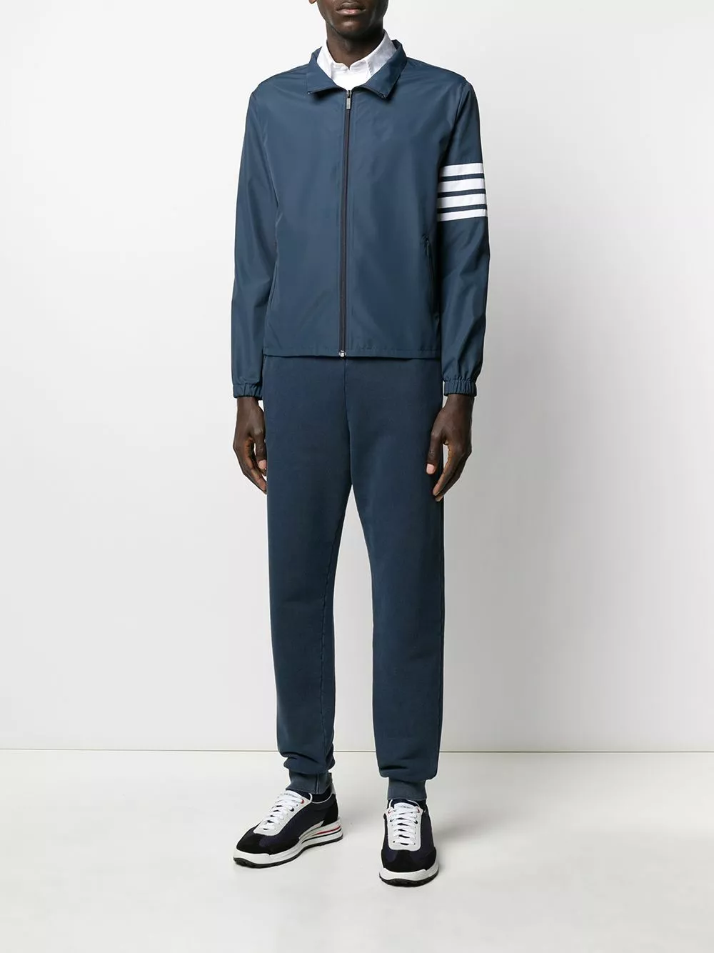 Thom Browne 4 Bar funnel neck zip up jacket lightweight jackets of men 2 Thom Browne 4-Bar funnel neck zip-up jacket