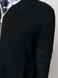 Thom Browne tonal 4-Bar Shetland bomber jacket