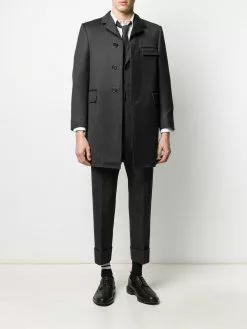 Thom Browne cavalry twill Chesterfield overcoat