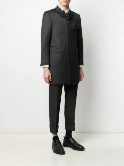 Thom Browne cavalry twill Chesterfield overcoat