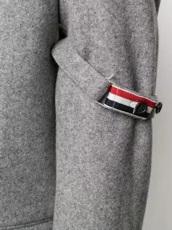 Thom Browne removable-grosgrain armband Chesterfield overcoat