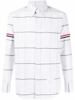 Thom Browne check grosgrain armband Oxford shirt