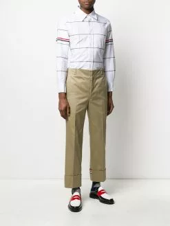 Thom Browne check grosgrain armband Oxford shirt