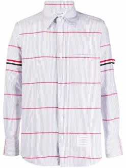 Thom Browne check grosgain armband Oxford shirt
