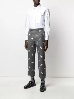 Thom Browne elbow-patch long-sleeve shirt