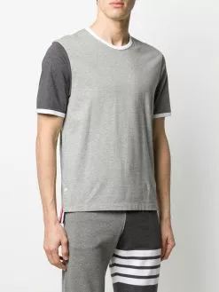 Thom Browne tonal short-sleeve cotton ringer T-shirt