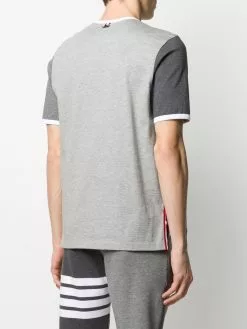 Thom Browne tonal short-sleeve cotton ringer T-shirt