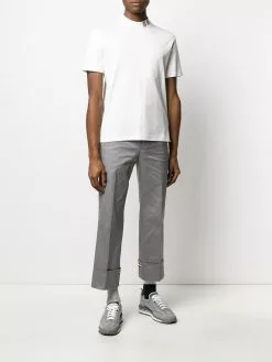 Thom Browne 4-Bar intarsia mock-neck T-shirt