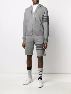 Thom Browne 4-Bar zip-up loopback-cotton hoodie