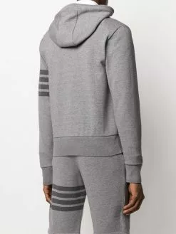 Thom Browne 4-Bar zip-up loopback-cotton hoodie