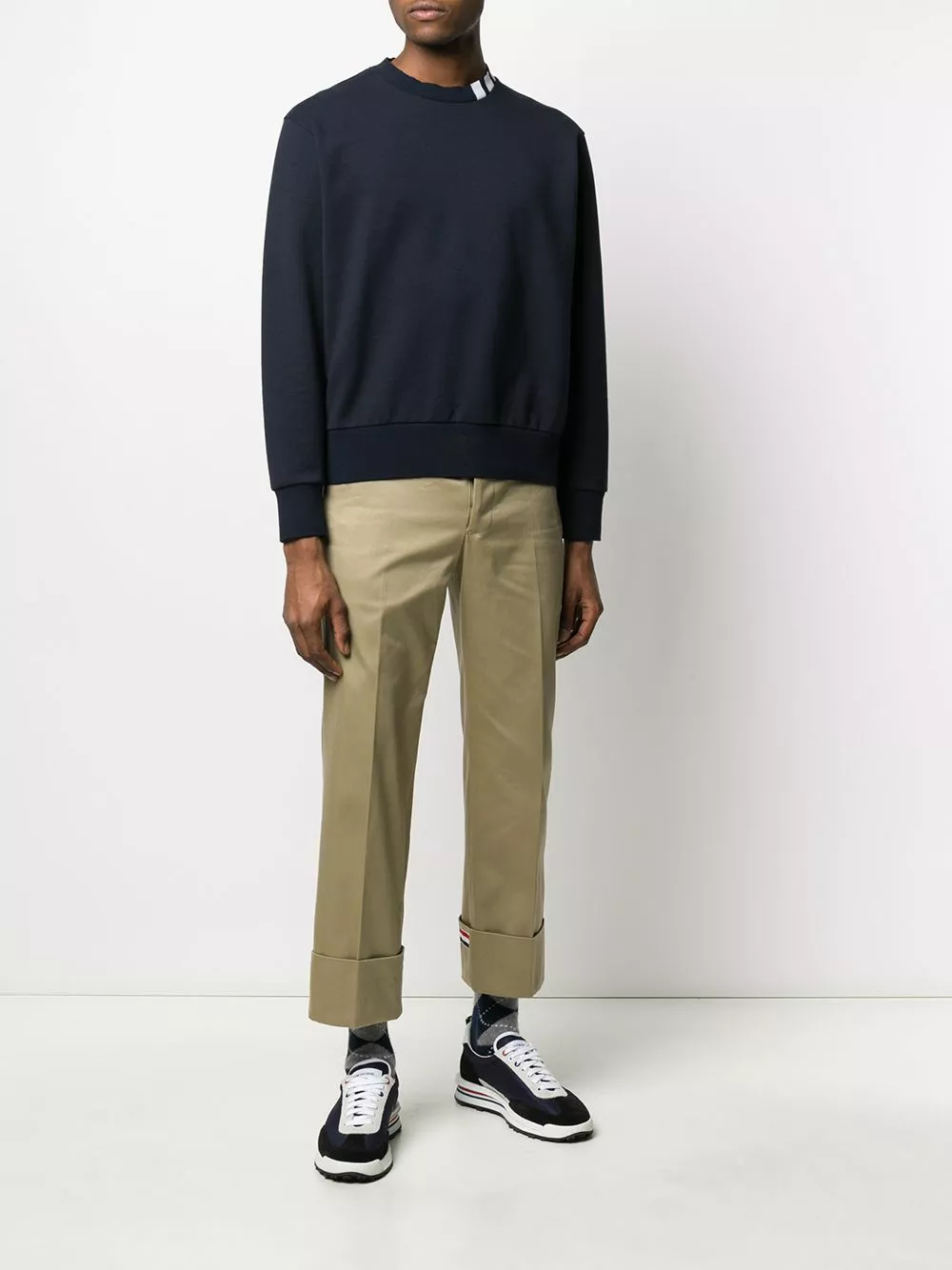 Thom Browne 4 Bar intarsia mock neck sweatshirt sweatshirts of men 2 Thom Browne 4-Bar intarsia mock-neck sweatshirt