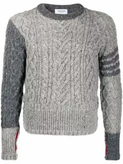 Thom Browne 4-Bar Fun-Mix Aran cable knit jumper