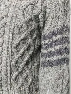 Thom Browne 4-Bar Fun-Mix Aran cable knit jumper