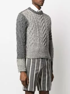 Thom Browne 4-Bar Fun-Mix Aran cable knit jumper