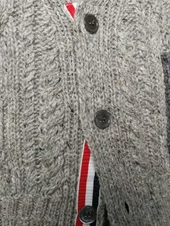 Thom Browne 4-Bar Aran cable knit cardigan