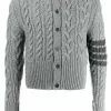 Thom Browne 4-Bar Aran cable-knit cashmere cardigan