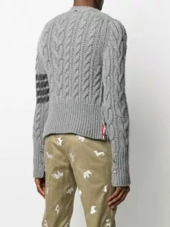 Thom Browne 4-Bar Aran cable-knit cashmere cardigan
