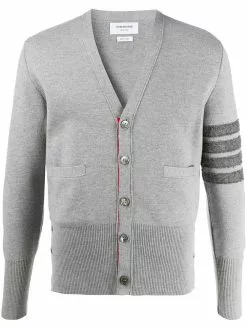 Thom Browne 4-Bar V-neck Shetland wool cardigan