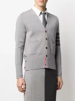 Thom Browne 4-Bar V-neck Shetland wool cardigan