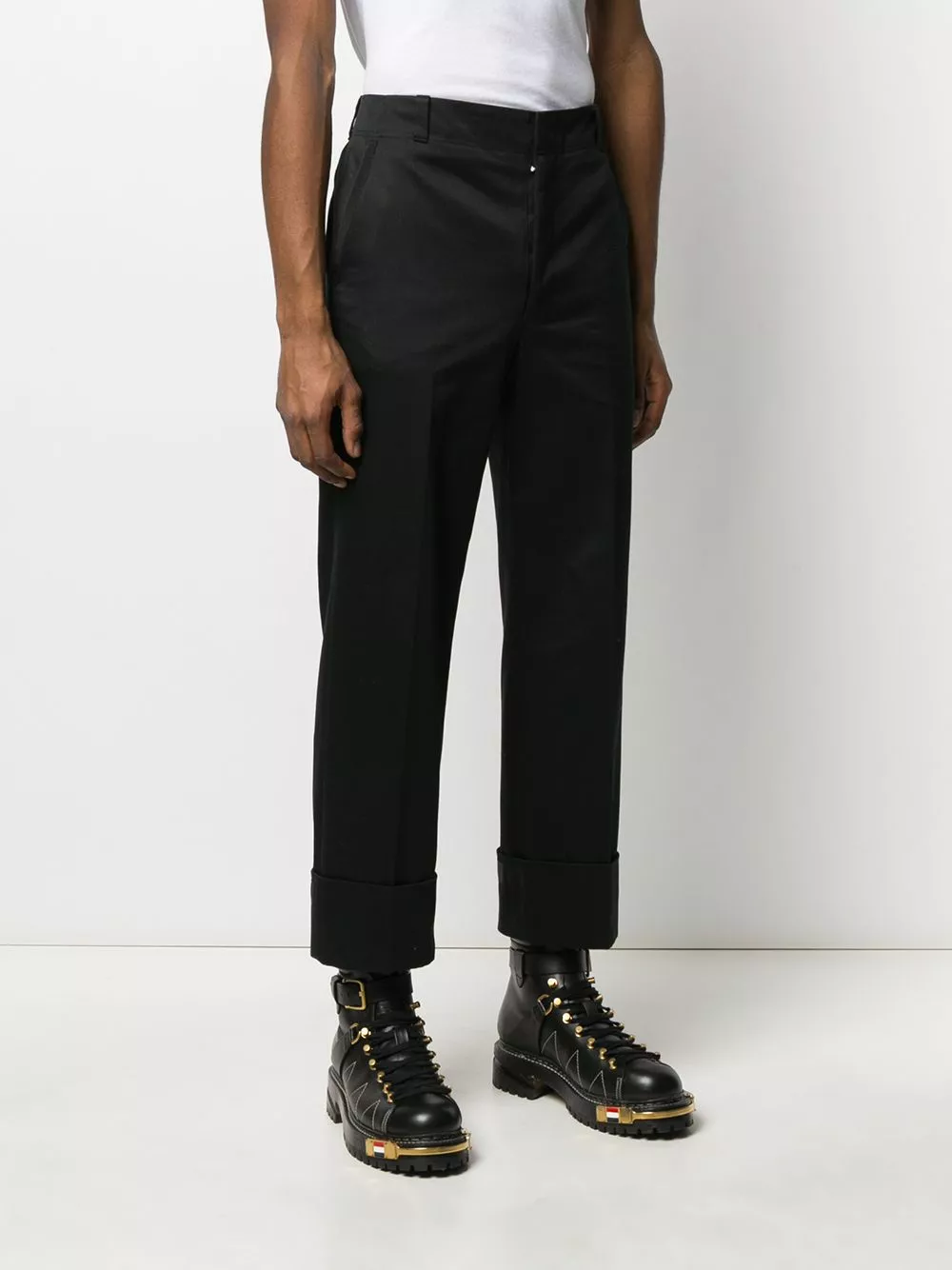 Thom Browne Straight leg twill cotton trousers regular-fit & straight leg pants of men 3 Thom Browne straight-leg twill cotton trousers