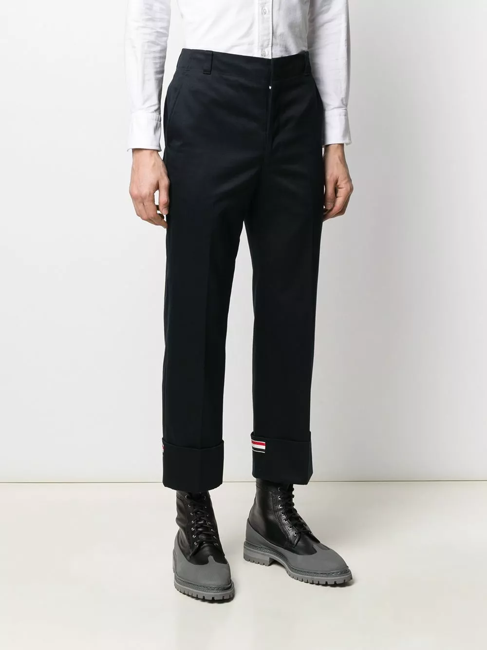Thom Browne Twill straight leg trousers regular-fit & straight leg pants of men 3 Thom Browne twill straight-leg trousers