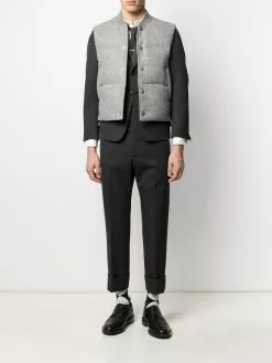 Thom Browne snap-button padded Shetland wool gilet