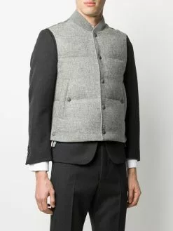Thom Browne Snap button padded Shetland wool gilet waistcoats & gilets of men 7 Thom Browne snap-button padded Shetland wool gilet