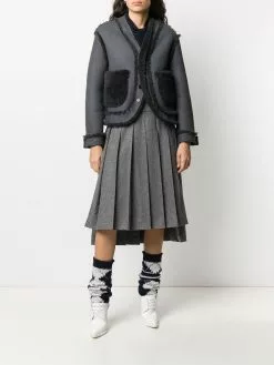 Thom Browne reversible drop-shoulder shearling jacket